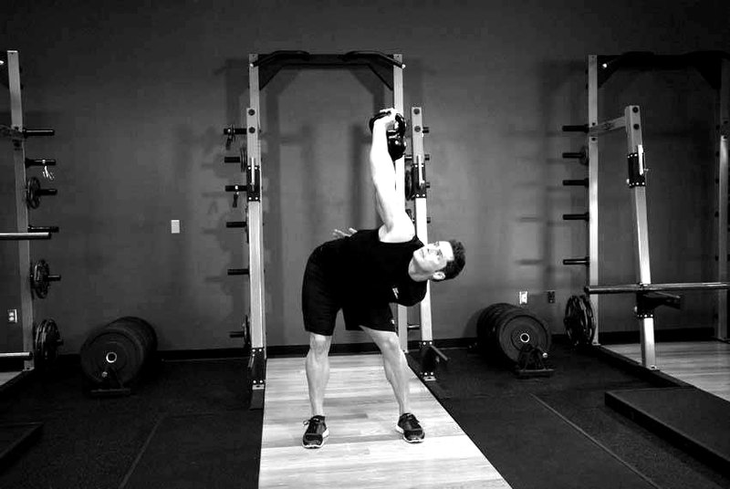 Advanced Kettlebell Windmill — end position demonstration photo