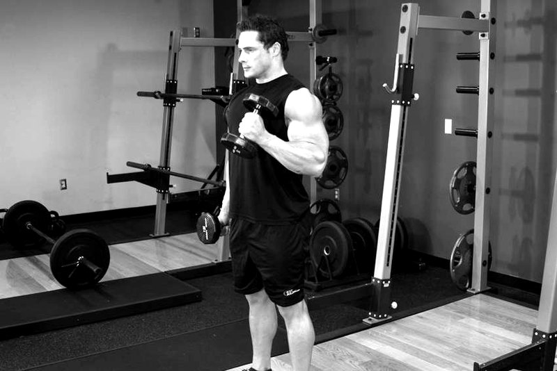 Alternate Hammer Curl — end position demonstration photo