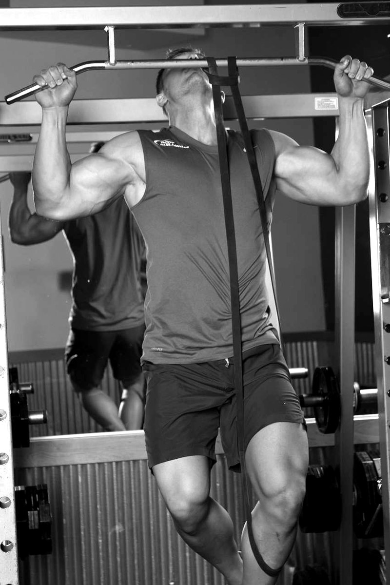 Band Assisted Pull-Up — end position demonstration photo