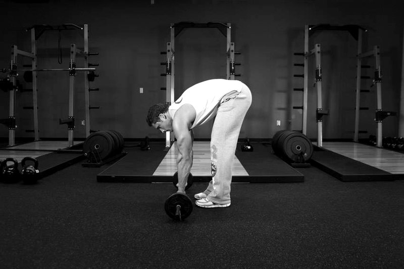 Barbell Ab Rollout — start position demonstration photo