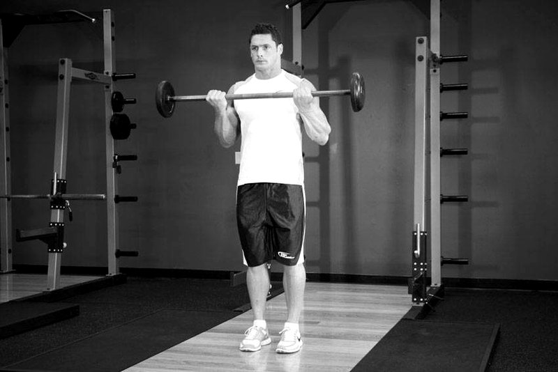 Barbell Curl — end position demonstration photo