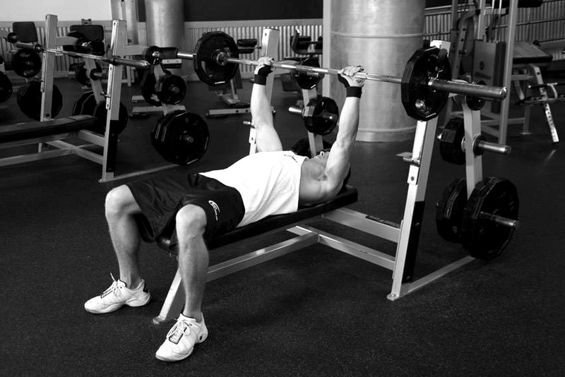 Barbell Guillotine Bench Press — start position demonstration photo