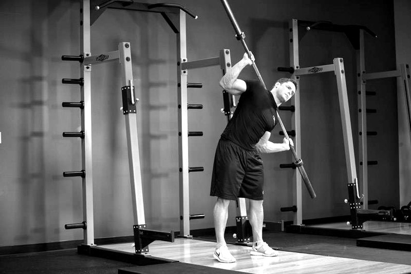 Barbell Side Bend — end position demonstration photo