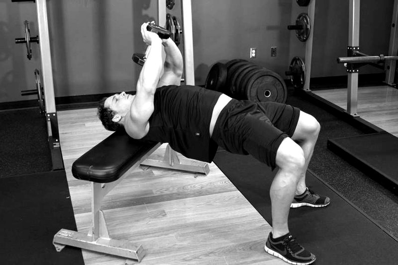 Bent-Arm Dumbbell Pullover — start position demonstration photo