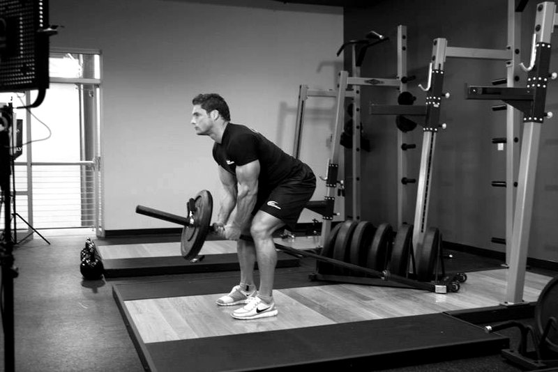 Bent Over Two-Arm Long Bar Row — start position demonstration photo