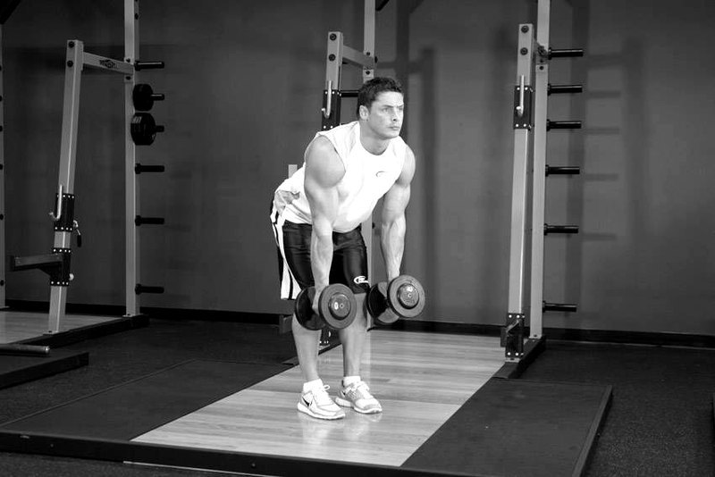 Bent Over Two-Dumbbell Row With Palms In — start position demonstration photo