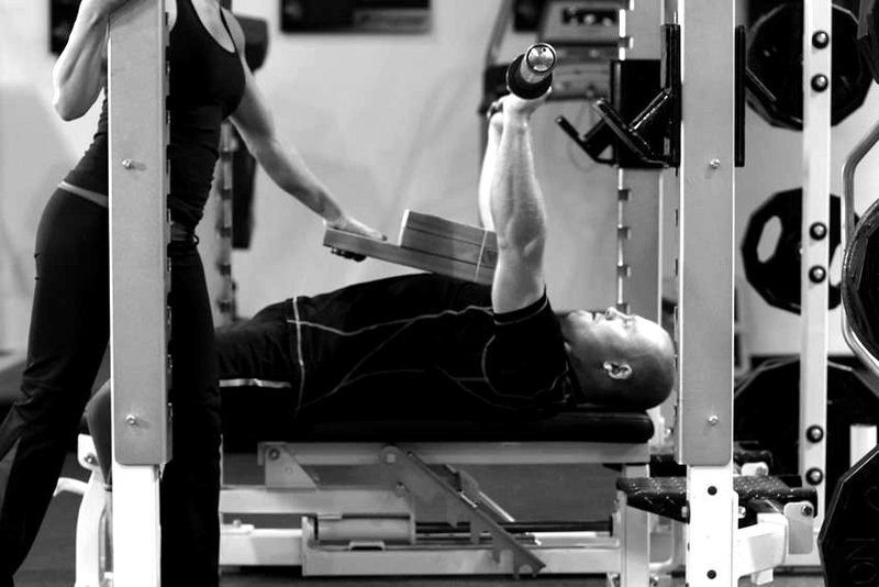 Board Press — start position demonstration photo