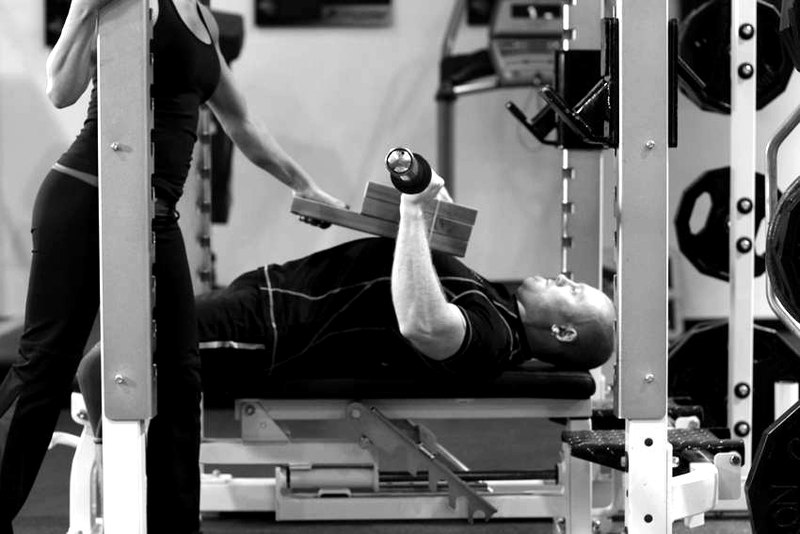 Board Press — end position demonstration photo