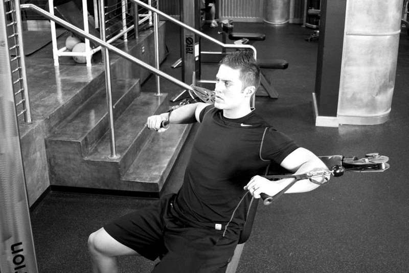 Cable Chest Press — start position demonstration photo