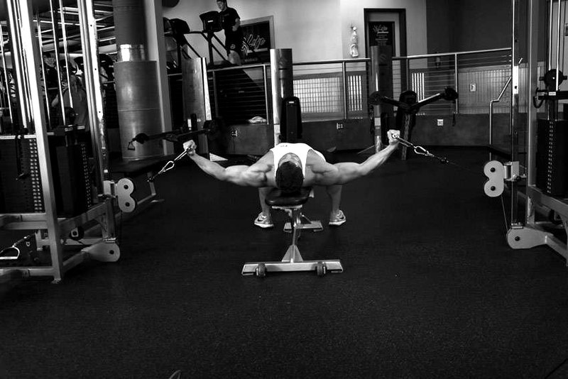 Cable Fly — start position demonstration photo