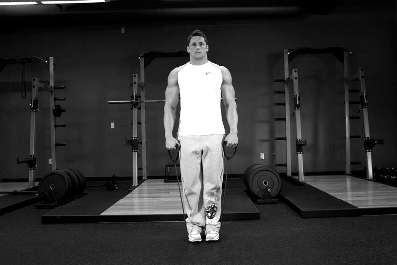 Calf Raises - With Bands — start position demonstration photo