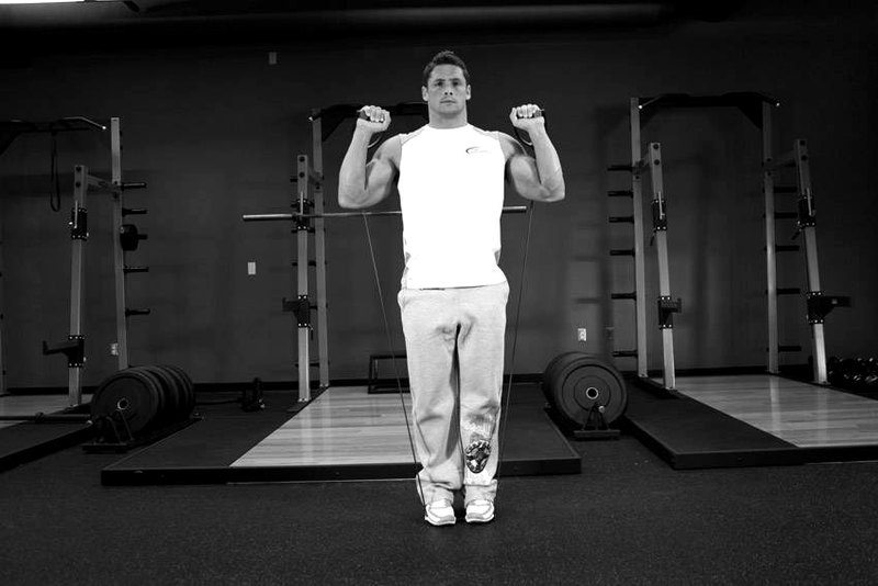 Calf Raises - With Bands — end position demonstration photo
