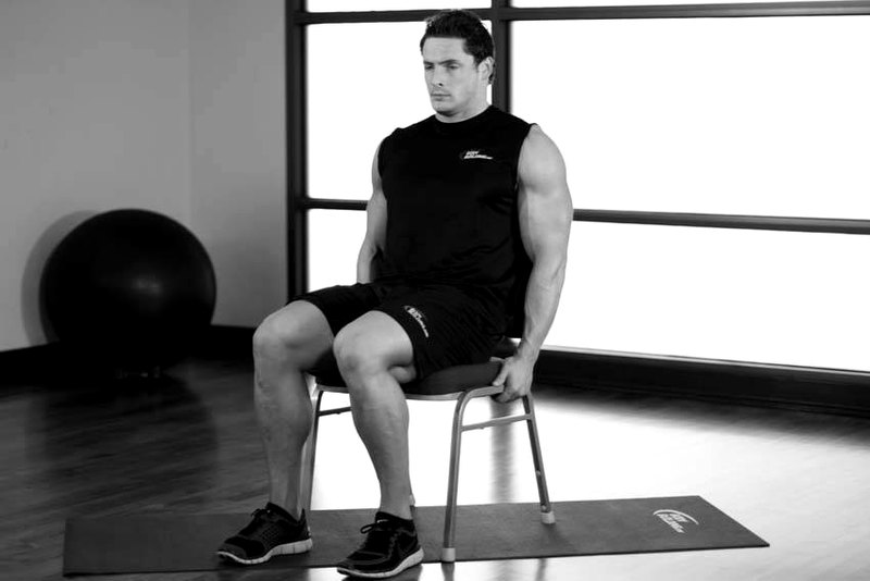 Chair Leg Extended Stretch — start position demonstration photo