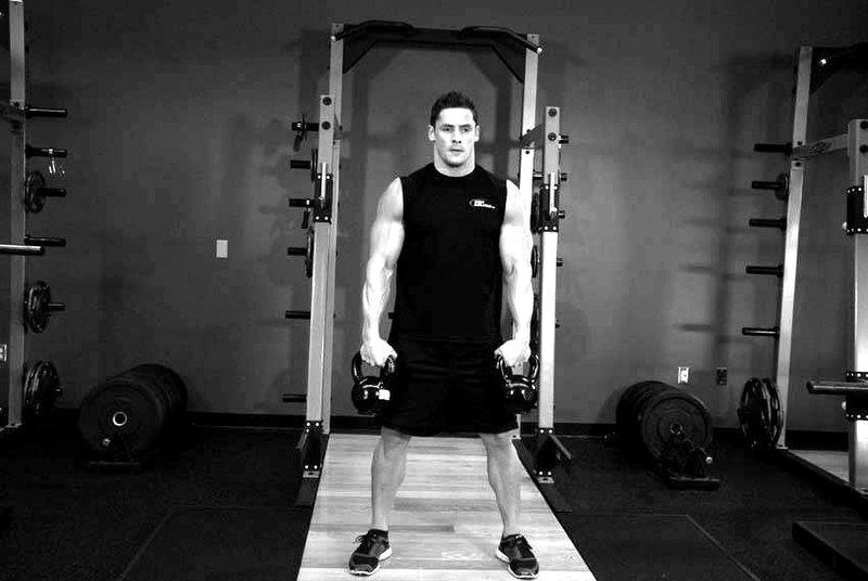 Double Kettlebell Snatch — start position demonstration photo