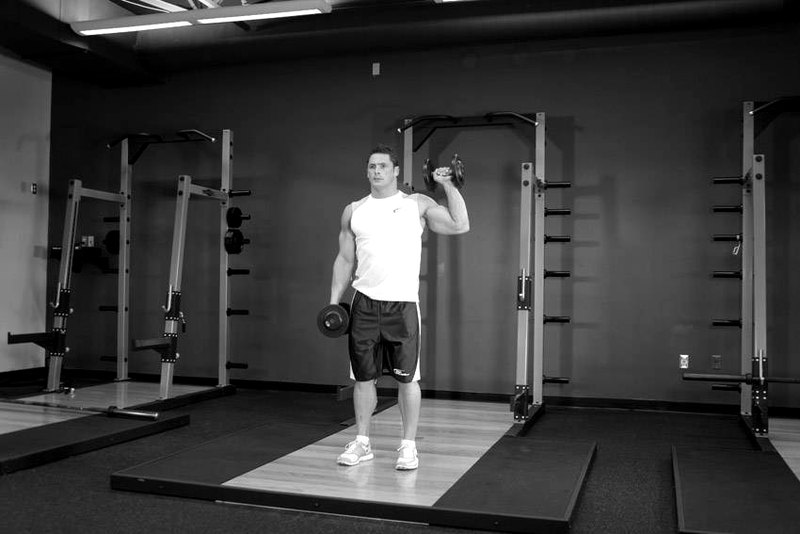 Dumbbell One-Arm Shoulder Press — start position demonstration photo