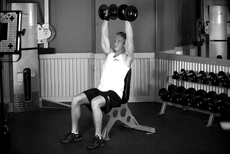Dumbbell Shoulder Press — end position demonstration photo