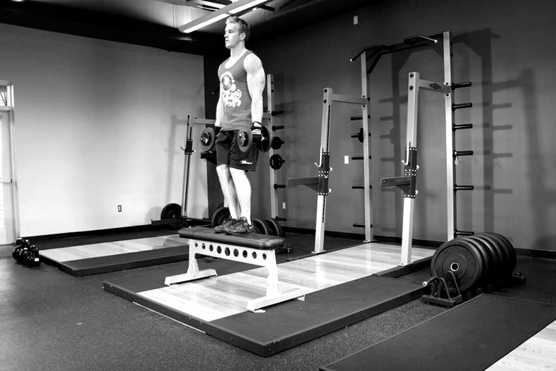 Dumbbell Step Ups — start position demonstration photo