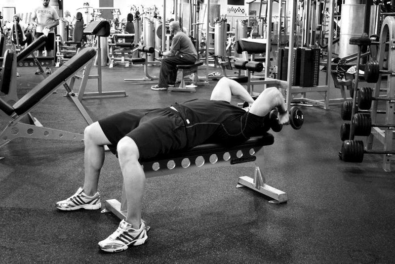 Dumbbell Tricep Extension -Pronated Grip — start position demonstration photo