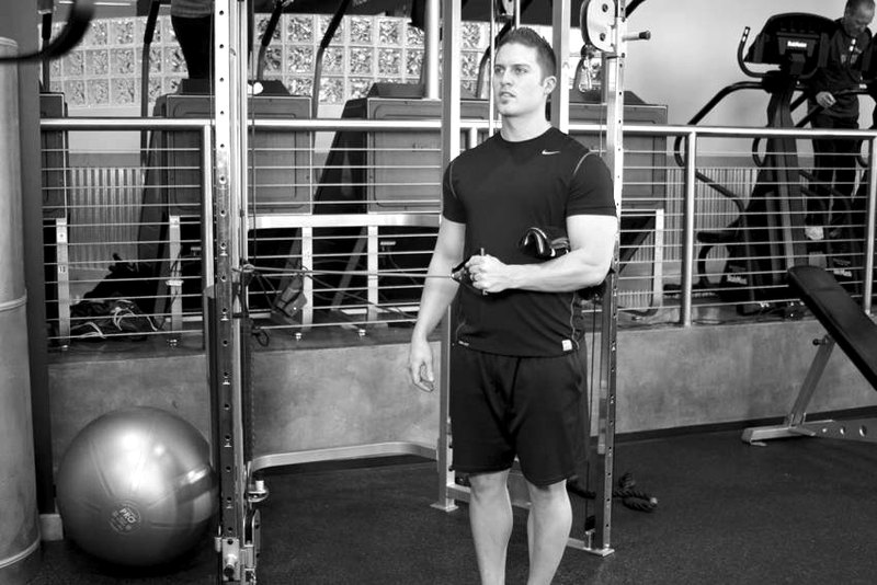 External Rotation with Band — start position demonstration photo