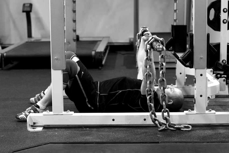 Floor Press with Chains — start position demonstration photo