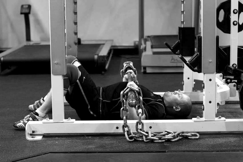 Floor Press with Chains — end position demonstration photo