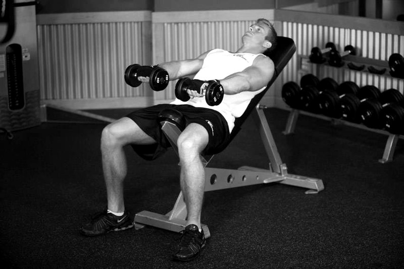 Front Incline Dumbbell Raise — start position demonstration photo