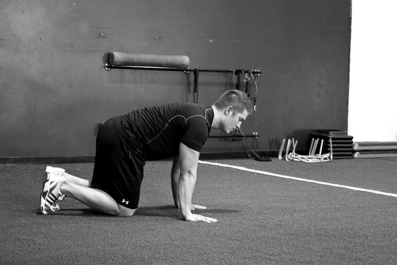 Hip Circles (prone) — start position demonstration photo