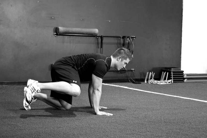 Hip Circles (prone) — end position demonstration photo