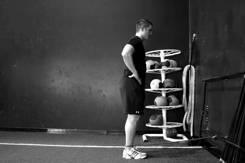 Hip Extension with Bands — start position demonstration photo