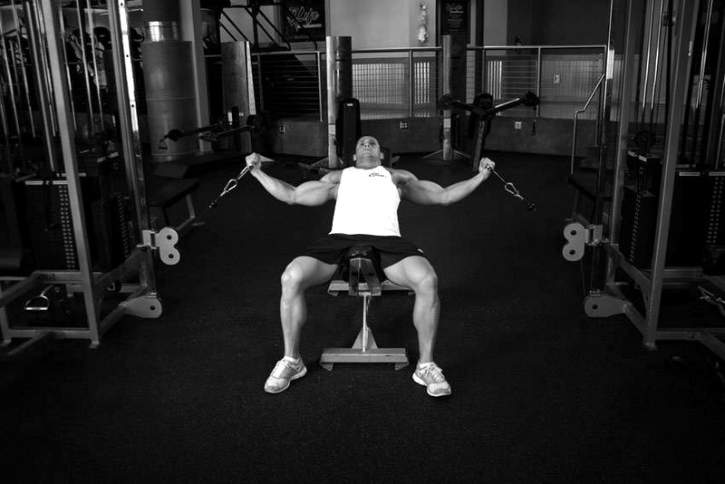 Incline Cable Flye — start position demonstration photo