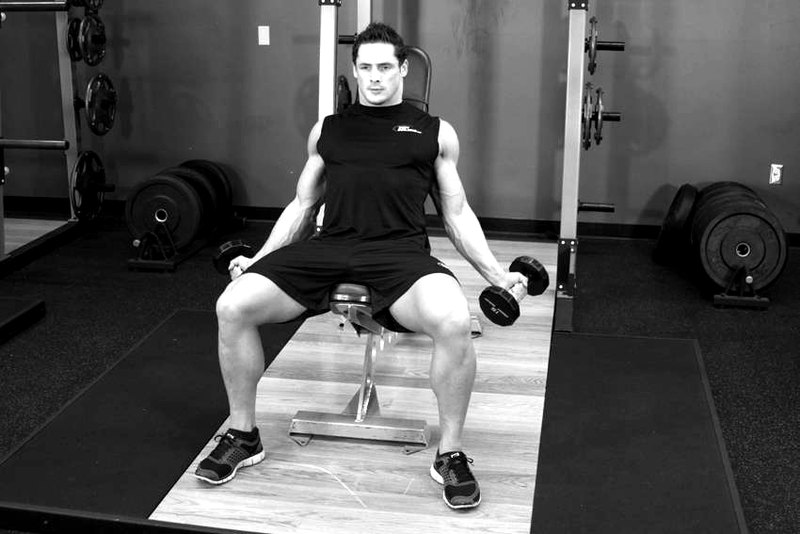 Incline Inner Biceps Curl — start position demonstration photo