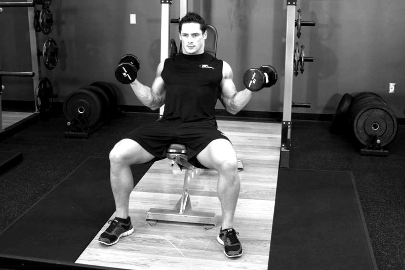 Incline Inner Biceps Curl — end position demonstration photo