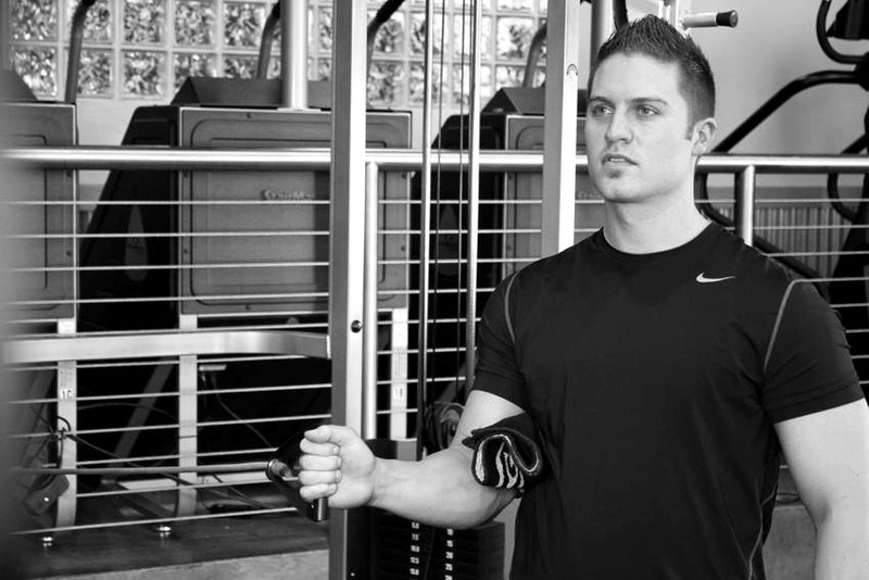 Internal Rotation with Band — start position demonstration photo