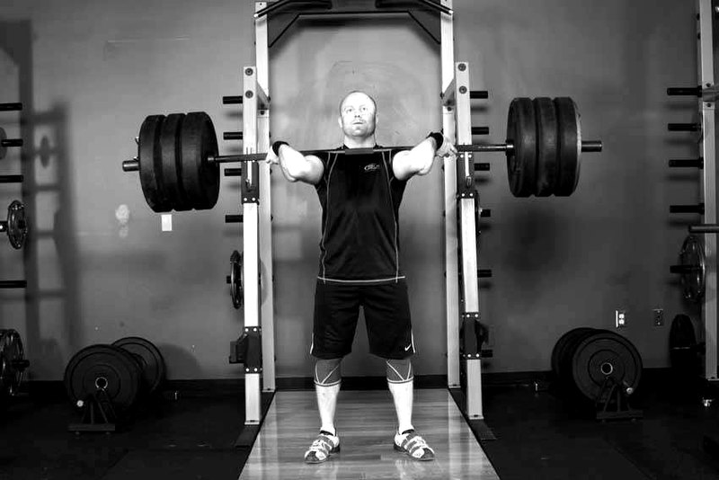 Jerk Dip Squat — start position demonstration photo