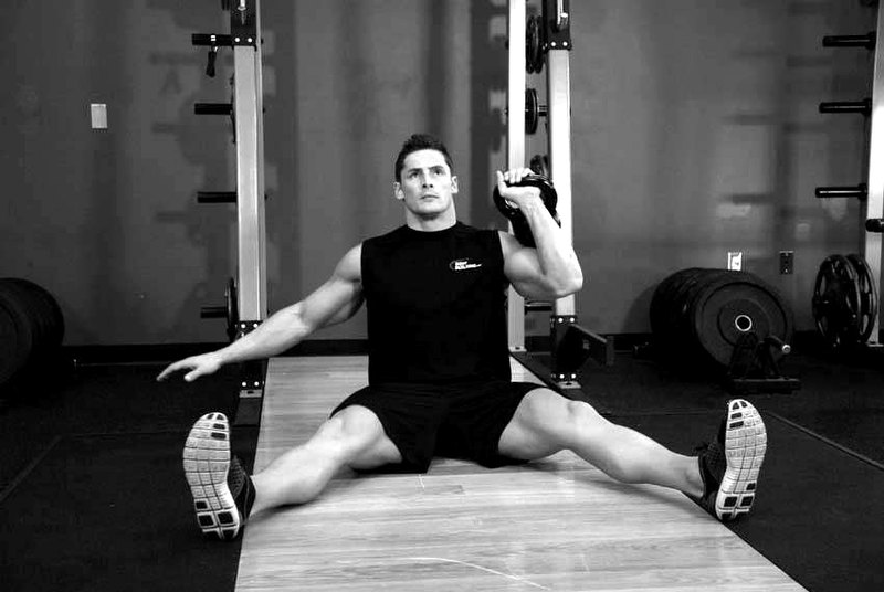 Kettlebell Seated Press — start position demonstration photo