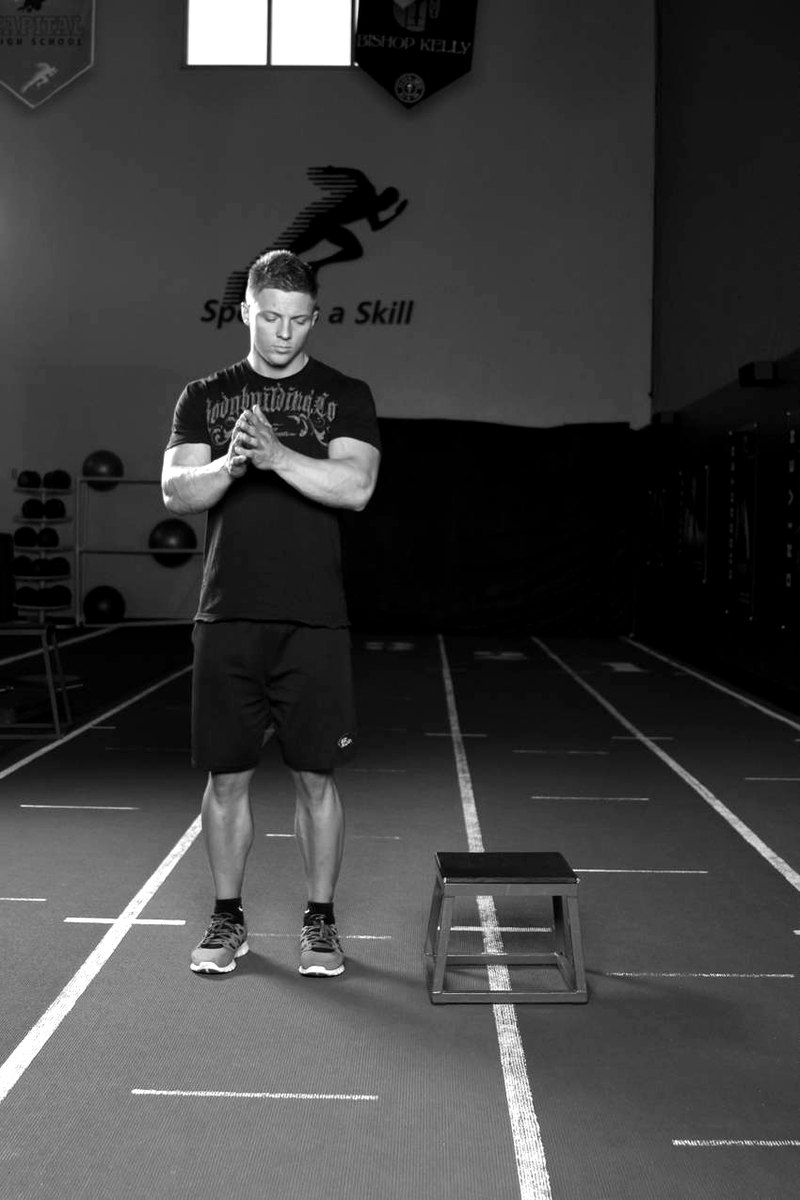 Lateral Box Jump — start position demonstration photo
