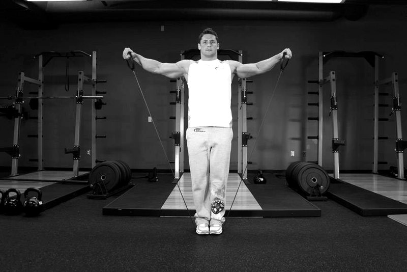 Lateral Raise - With Bands — end position demonstration photo