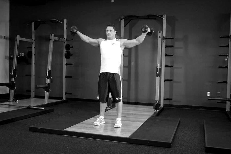 Dumbbell Lateral Raise — end position demonstration photo