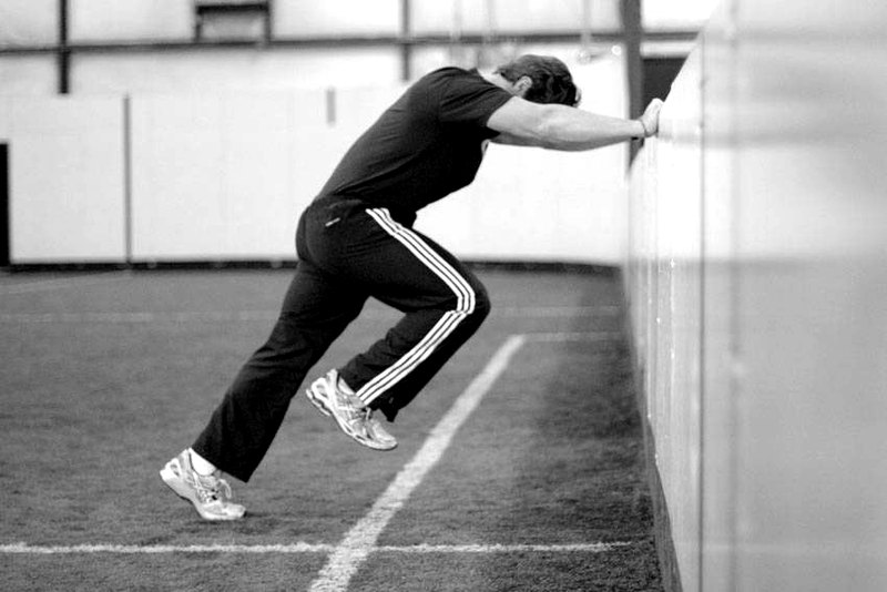 Linear Acceleration Wall Drill — end position demonstration photo