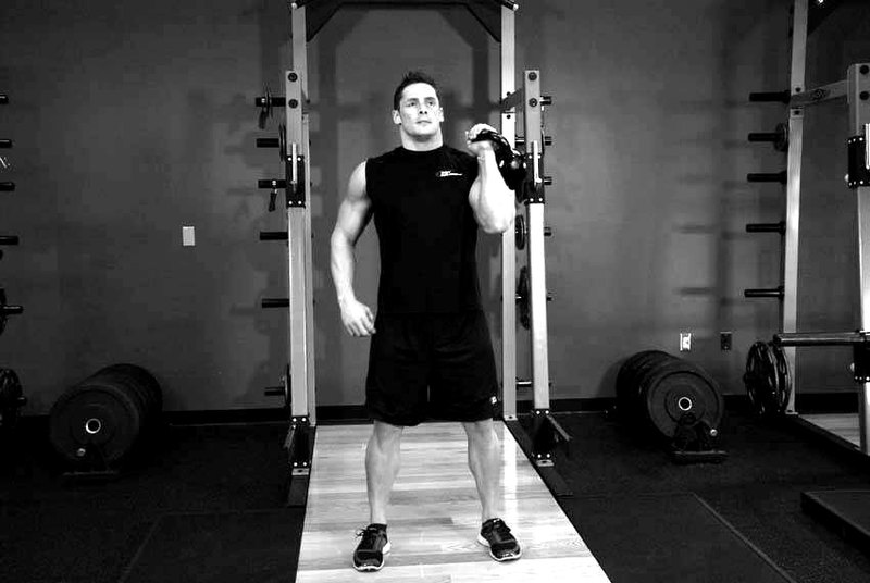 One-Arm Kettlebell Military Press To The Side — start position demonstration photo