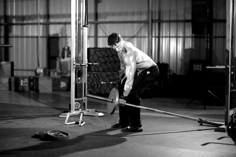 One-Arm Long Bar Row — start position demonstration photo