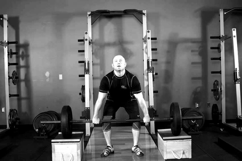 Power Clean from Blocks — start position demonstration photo