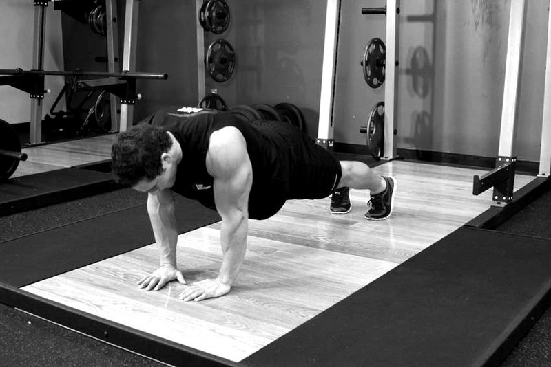 Pushups (Close and Wide Hand Positions) — end position demonstration photo