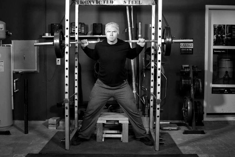 Reverse Band Box Squat — start position demonstration photo