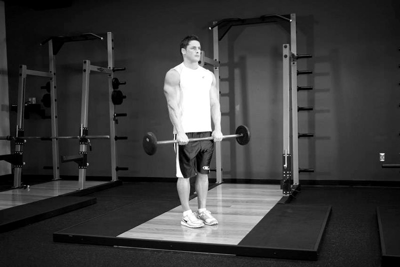 Reverse Barbell Curl — start position demonstration photo