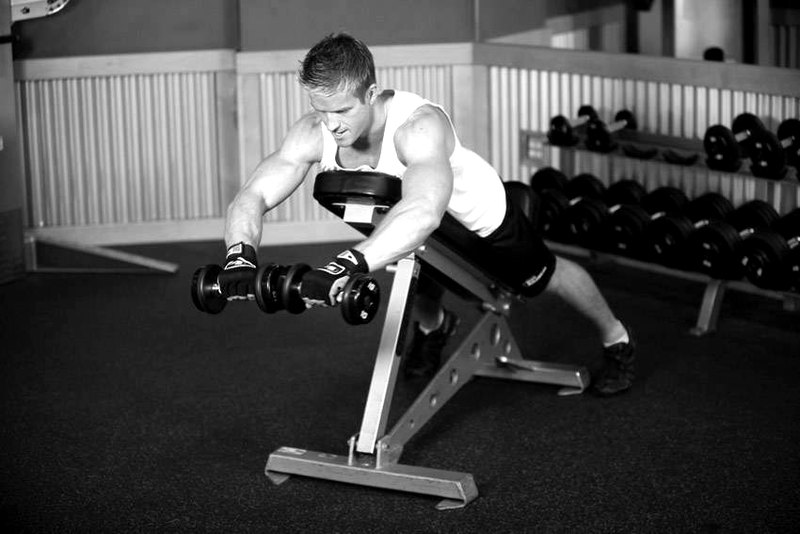 Reverse Flyes With External Rotation — start position demonstration photo