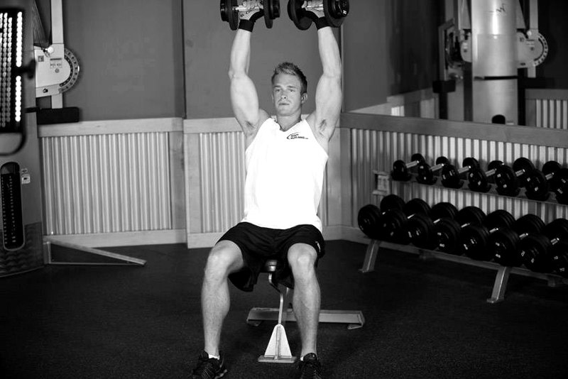 Seated Dumbbell Press — start position demonstration photo