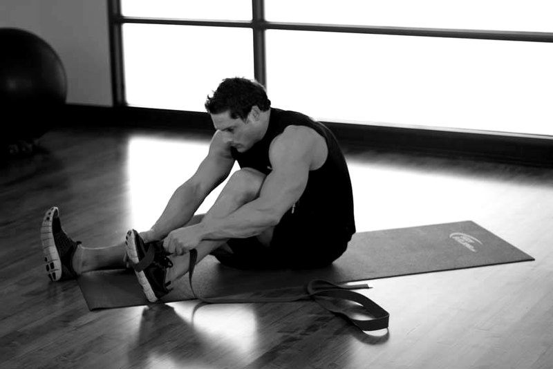 Seated Hamstring and Calf Stretch — start position demonstration photo