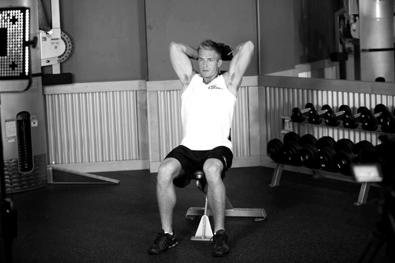 Seated Triceps Press — start position demonstration photo