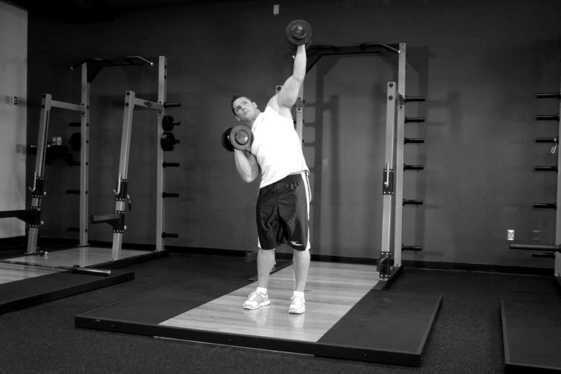 See-Saw Press (Alternating Side Press) — end position demonstration photo